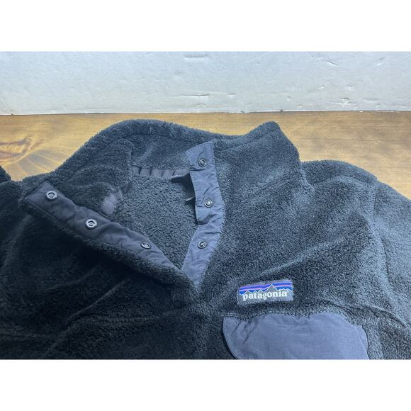 Patagonia Women's Re-Tool Snap-T Pullover Large Black Soft Fleece - Picture 9 of 14
